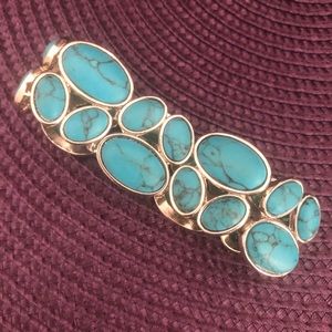 Turquoise and Silver Stretch Bracelet Lia Sophia